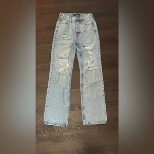 Aeropostale 90’s Baggy Style High Rise Distressed Light Blue Women’s Jeans